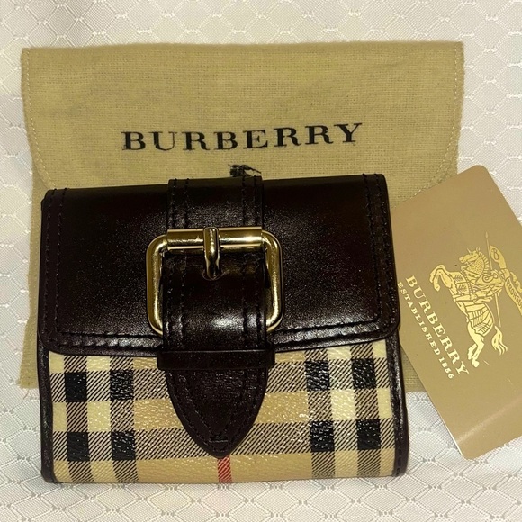 Burberry Handbags - Authentic Burberry Haymarket Check Buckle Trifold Wallet - Unisex